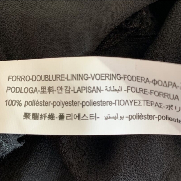 ZARA Black Ruffle Lace Trim Swiss Dot Blouse Size Large - Picture 4 of 4